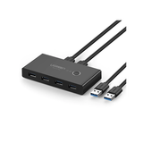HUB para Compartir 4 Puertos USB 3.0 a 2 PC ?s / Cambio Mediante Boton / Incluye dos cables USB de 1.5 m