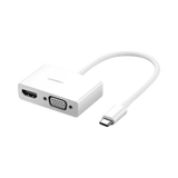 Adaptador USB C a HDMI VGA / Compatible con Thunderbolt 3 / USB 3.1 Tipo C / HDMI 4K*2K @30Hz / VGA 1920*1080@60hz
