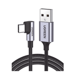Cable USB-A a USB-C / Conector con angulo Recto de 90° / 1 Metro / Soporta Carga Rapida de hasta 60W